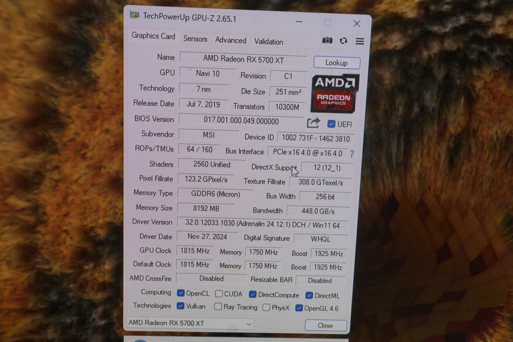 Видеокарта GPU Radeon RX 5700XT 8GB MSI MECH / Вкл. ДДС
