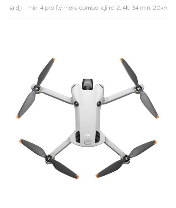 Drona/Noua DJI - Mini 4 Pro Fly More Combo, DJI RC-2, 4K, 34 min, 20km
