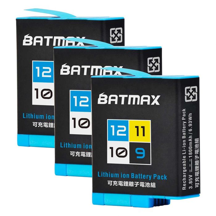 Set 3 baterii / acumulatori camera actiune GoPro 9 10 11 12 Black