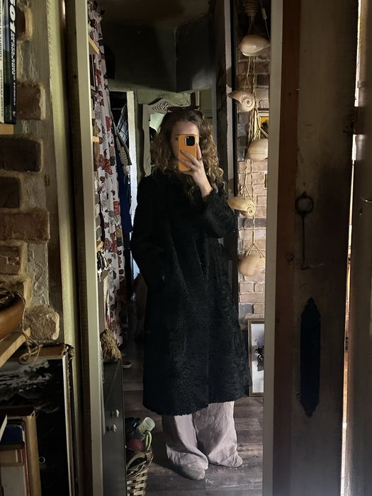 Кожено палто от естествен косъм