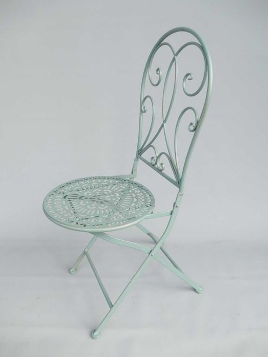 set masa si scaune de gradina, 2 scaune si o masa, fier forjat, verde