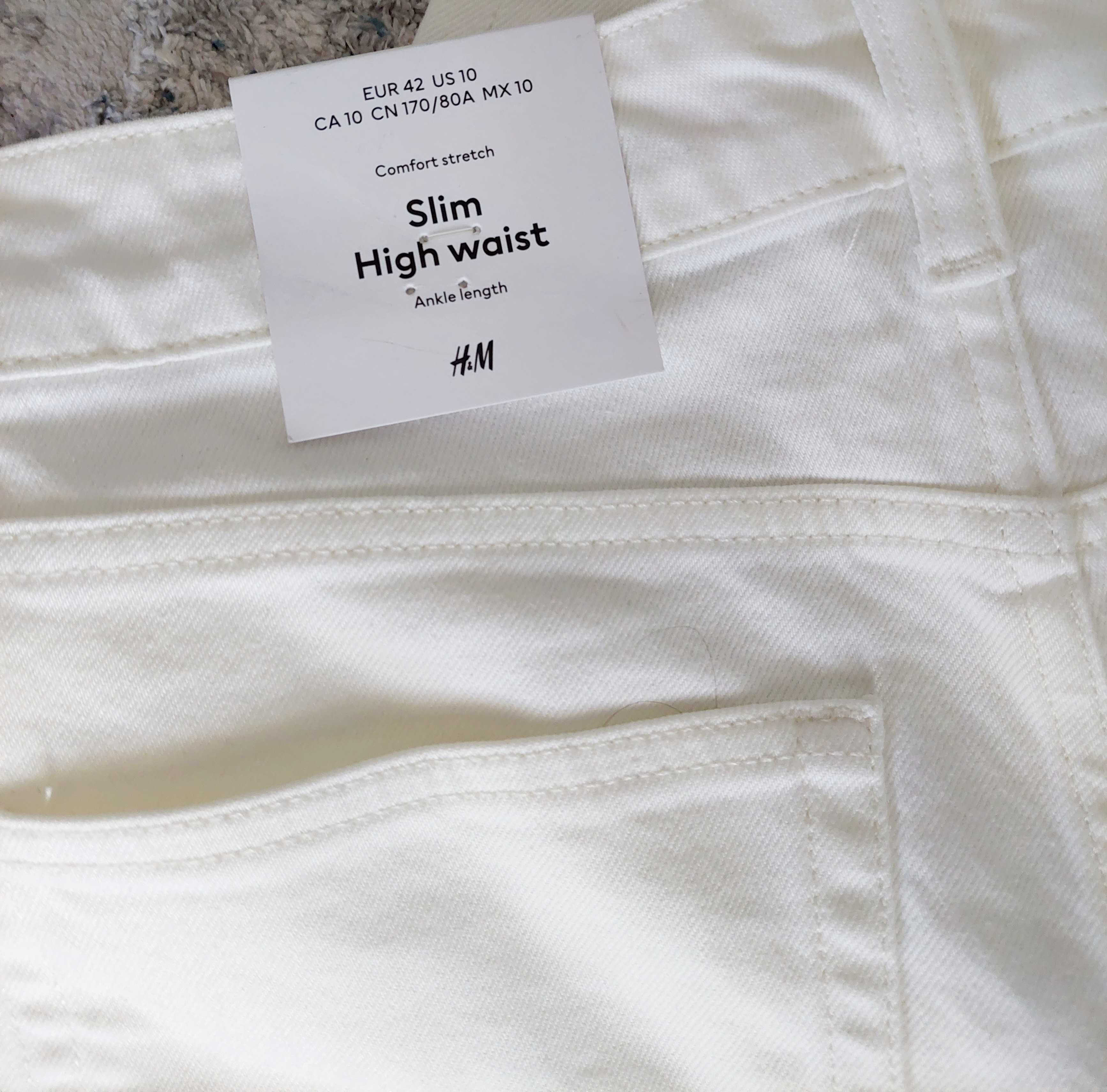 Blugi albi H&M noi cu eticheta marimea 42