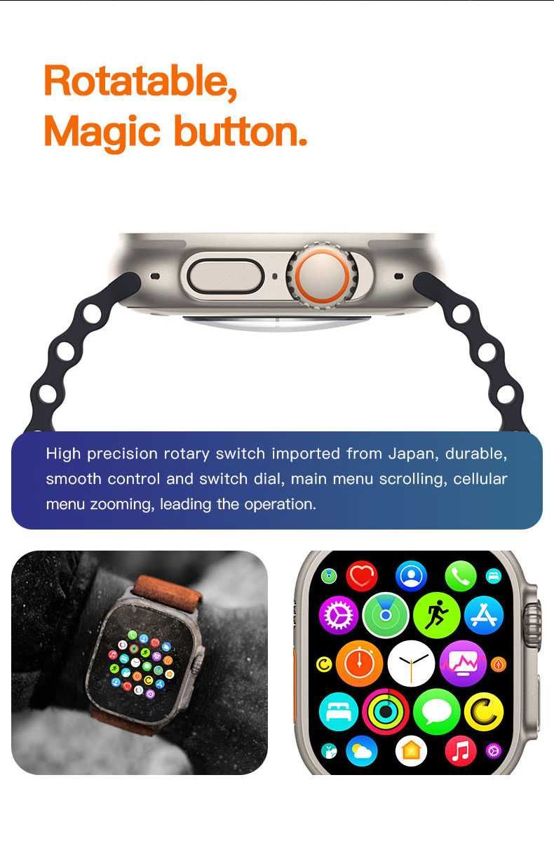 Смарт Часовник + Безжични Слушалки Watch 8 Ultra iWatch
