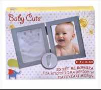 Бебешка Рамка снимка снимки Глинен отпечатък за ръчички на бебе дете