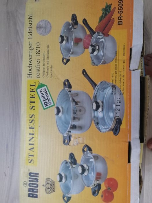 Seturi de oale/cratițe inox . Set ,,Luminarc" de pahare, cești, boluri