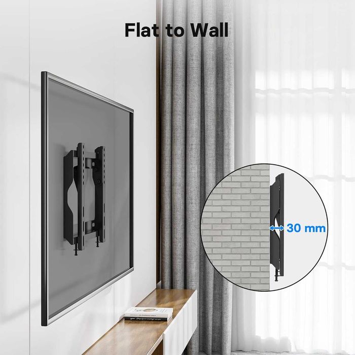 Suport TV perete, reglabil 17"-42" 43cm-107cm, negru