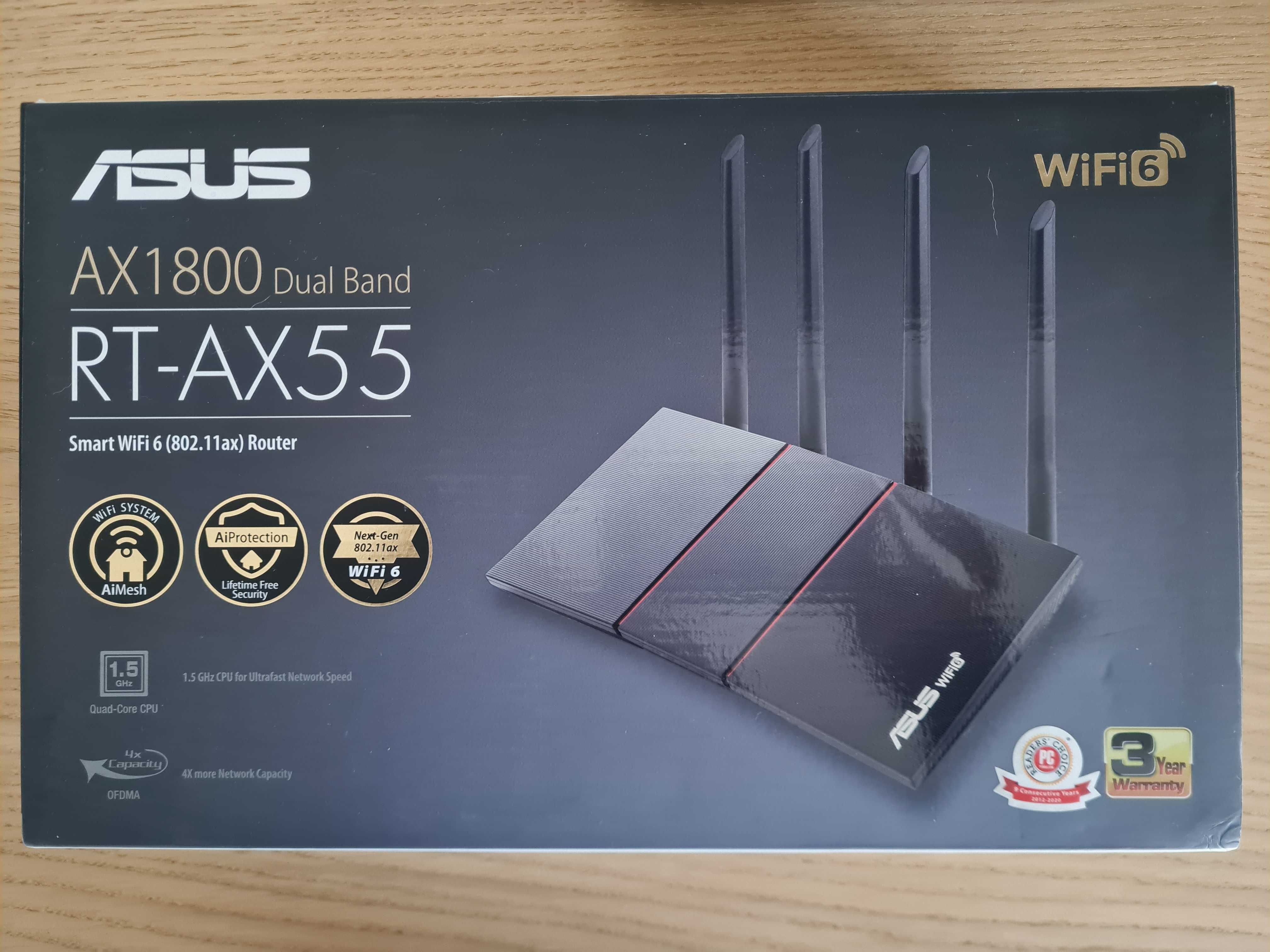 Asus RT-AX55 router AX1800 WiFi 6 (802.11ax)