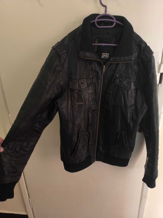 Кожено яке ,JACK& JONES XL естествена кожа
