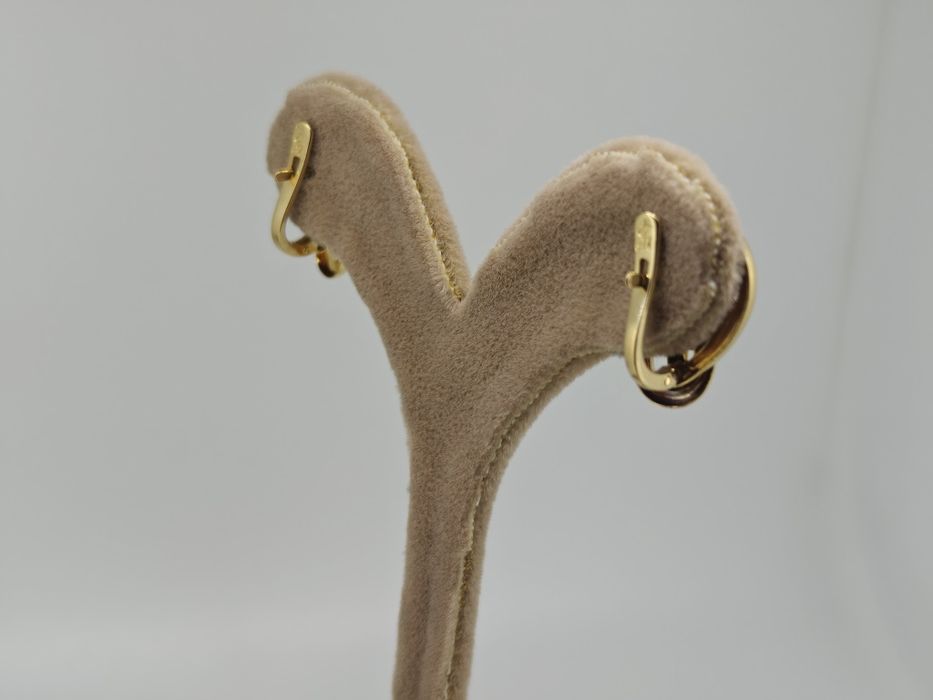 Cercei aur 18k 3.10gr cu diamante naturale (r)