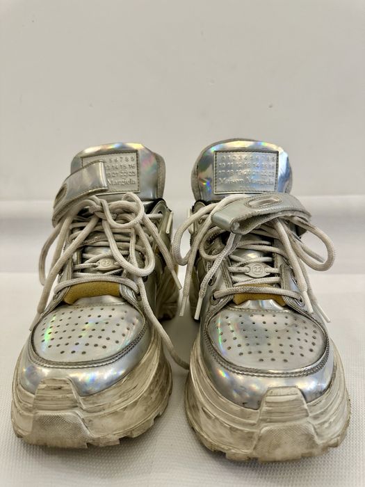 Maison Margiela Retro Fit Women’s Leather Sneakers size 37 Silver