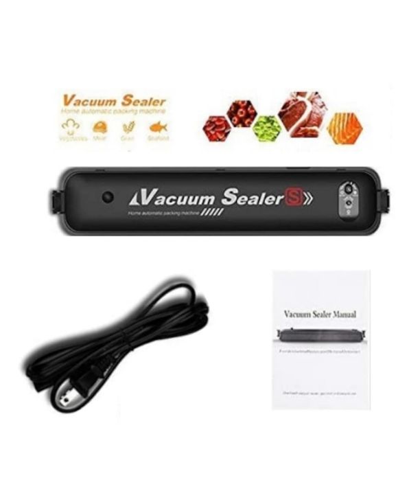 Set Aparat de vidat si sigilat Vacuum Sealer, 220V, 90W, negru, 30cm,