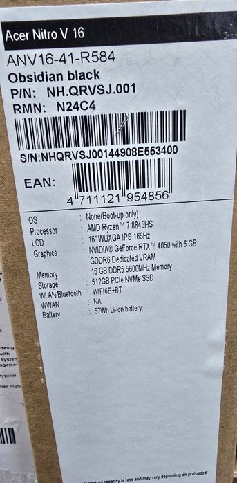 Acer Nitro V 16 (ANV16-41-R584), Obsidian Black (KOREA)