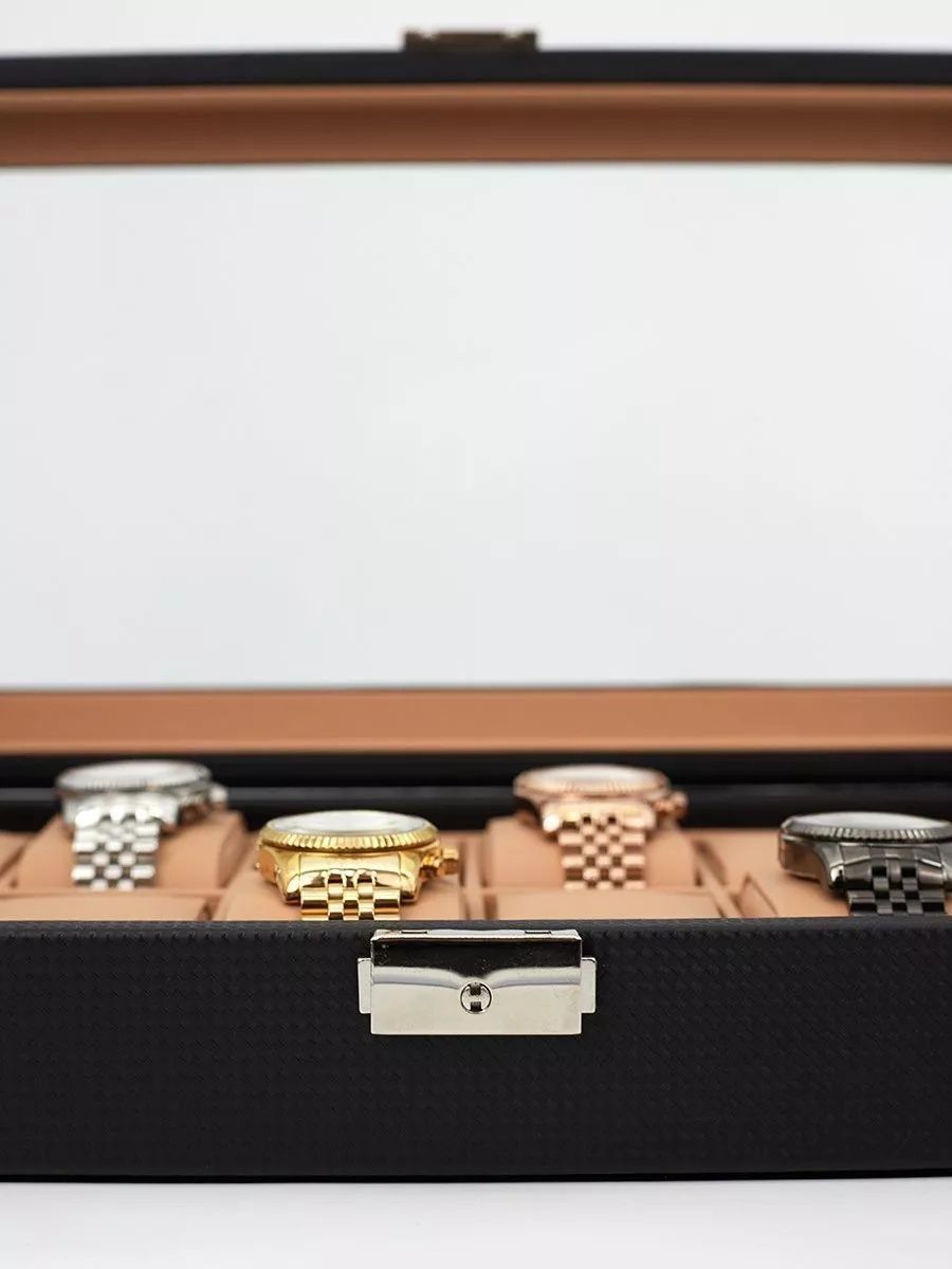 Шкатулка для часов Carbon Fiber Leather Watch Вох 12