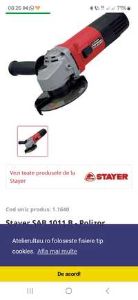 Stayer SAB 1011 B - Polizor unghiular, 1000 W, 125 mm