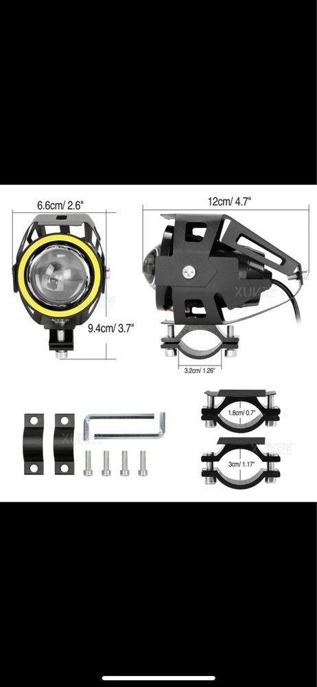 Proiector / proiectoare moto LED angel eyes MOTO ATV SCOOTER SUV ETC