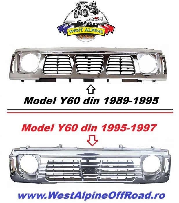 GRILA fata NISSAN PATROL Y60 / masca radiator FULL CROM (1989-1997)