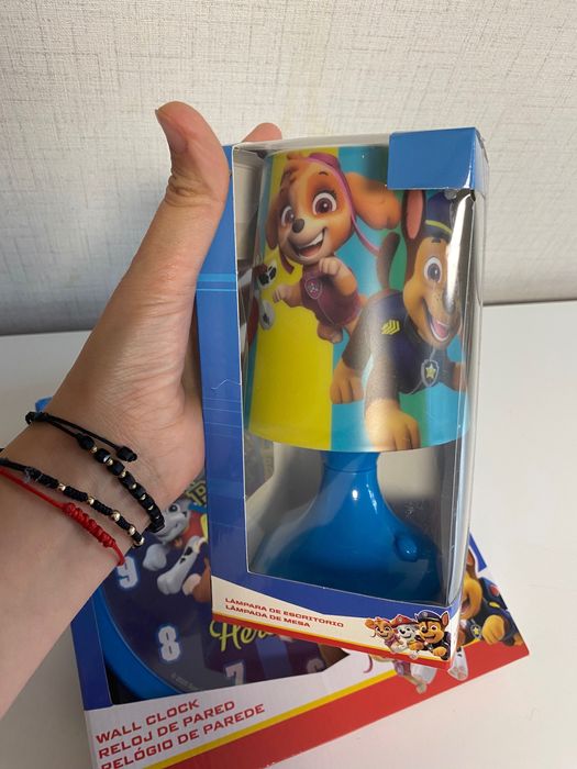 Комплект Пес Петрул - стенен часовник и настолна лампа, Paw Patrol