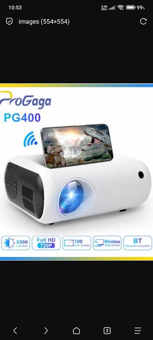 LED Видео Проектор за стена Mini WiFi Projector Cast Mirror 5500 Lm.