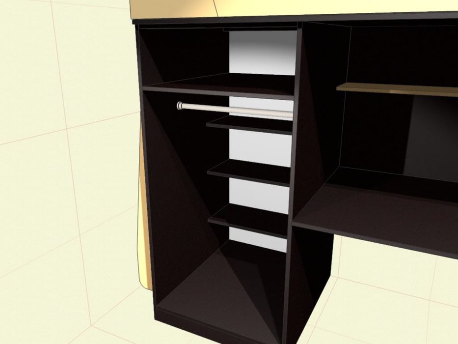 Кровать чердак (стол+вместительный шкаф)