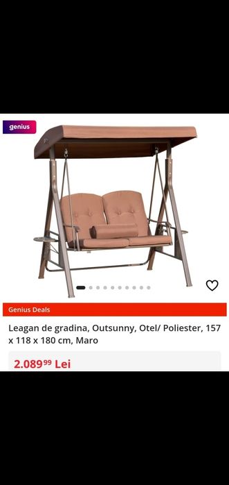 Balansoar de gradina de 2 persoand preț 800 lei