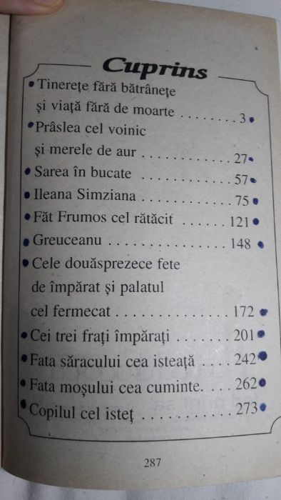 Balade, basmele romanilor (Petre Ispirescu), fabule - carti de copii