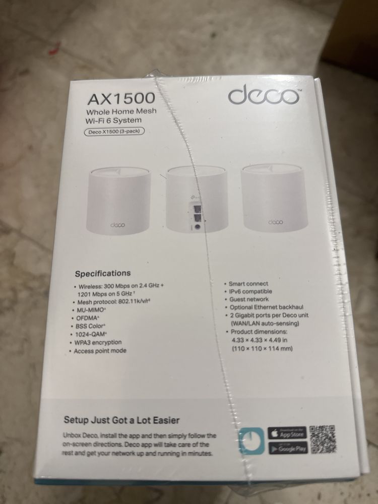 Set Router & Repeater TP-Link Deco X1500, Dual Band, Gigabit mesh