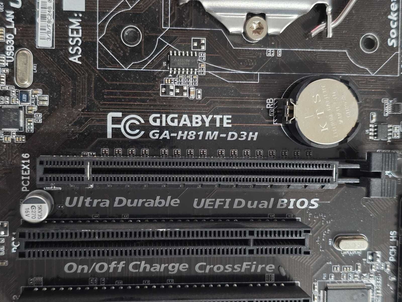 Placa de baza Gigabyte GA-H81M-D3H, LGA1150, DDR3 + procesor G3220