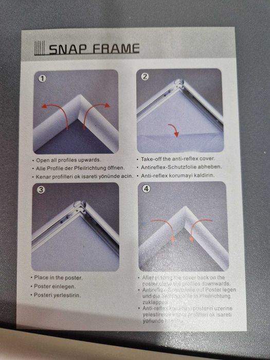 Rame din aluminiu cu clipsare  pentru publicitate