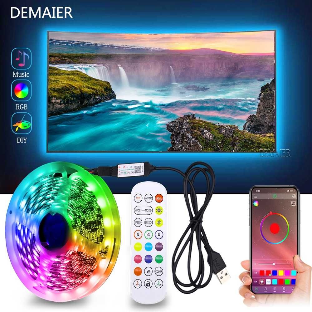 Banda LED Rgb 3m  5m 10m 15m Bluetooth Control si telecomanda 24 TASTE