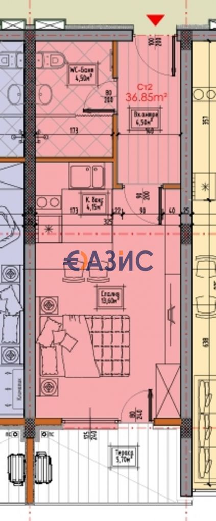 Продава се Едностаен апартамент в с. Кошарица, Област Бургас - 53 кв.м за 982 €/кв.м - Снимка #13