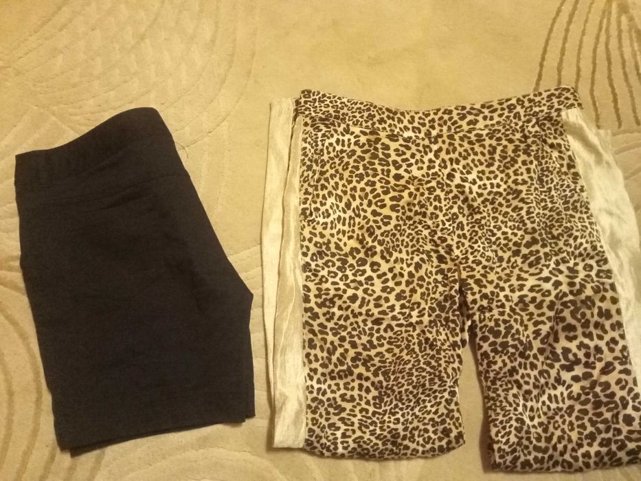 Pulover tricotat gri , fusta denim oliv - mărime 40, pantaloni scurti