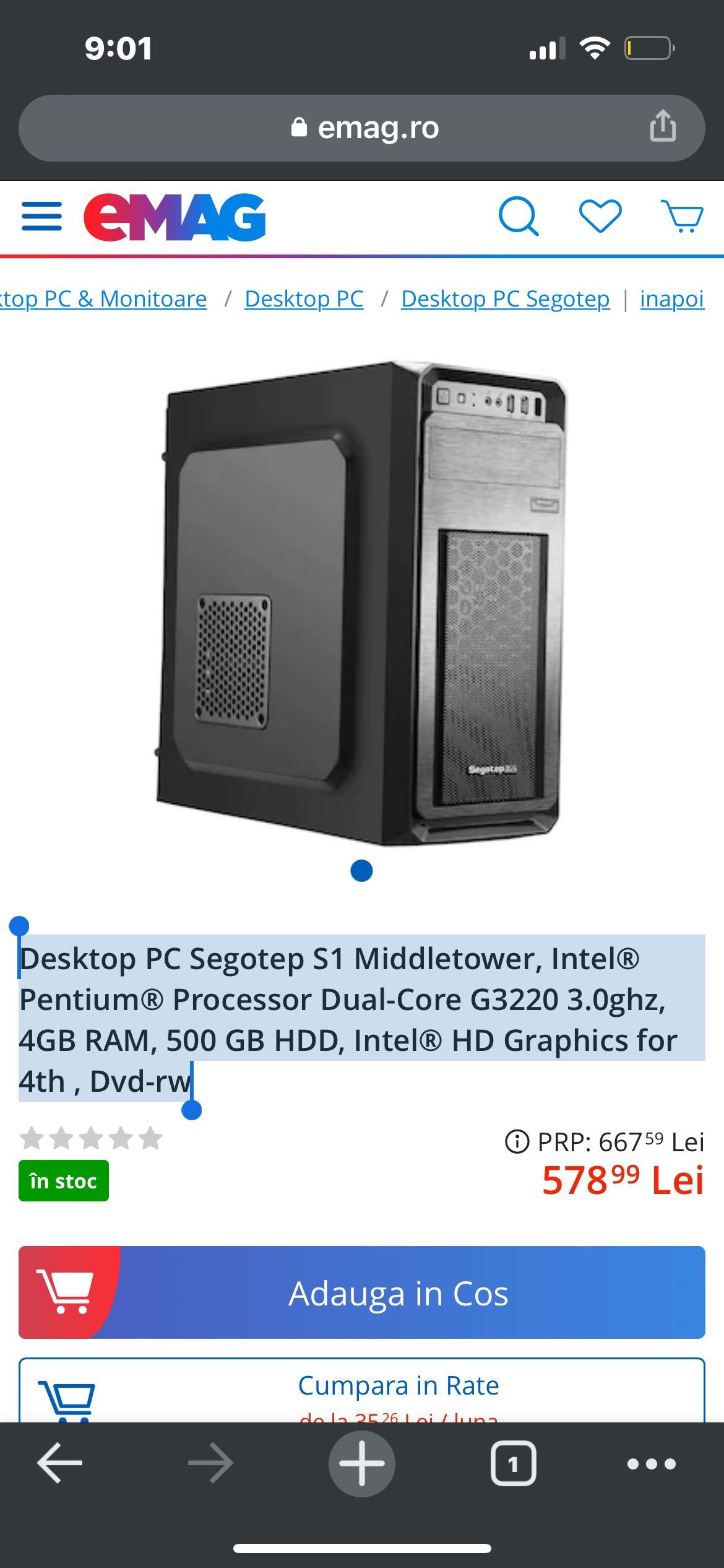 PC aproape nou (calculator/desktop)