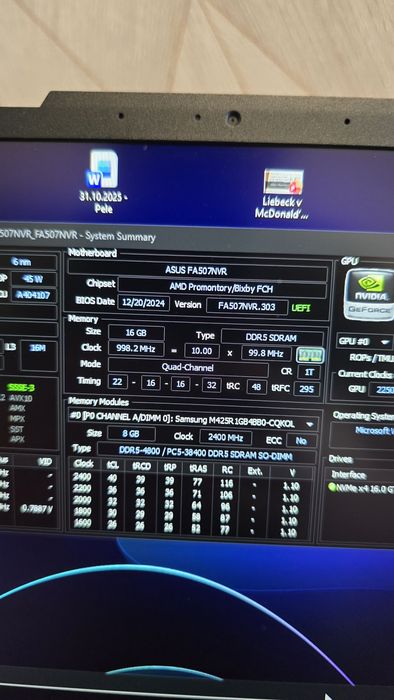 Laptop gaming ASUS TUF A15 (FA507NVR) - Ryzen 7, 16GB DDR5, RTX 4060