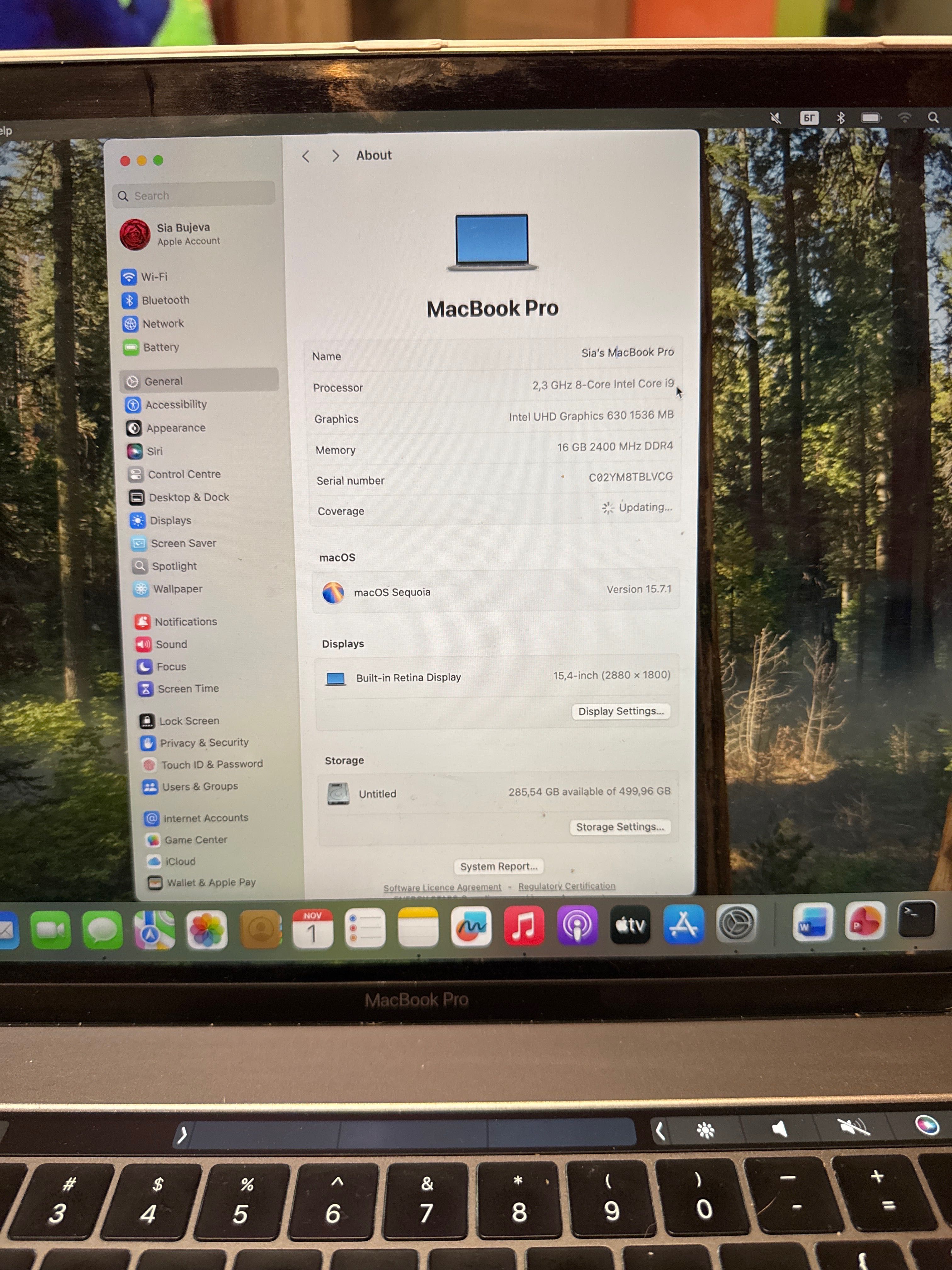 MacBook Pro 15” Retina / i9 / 16GB / 512GB / Отлично състояние. — миниатюра 6