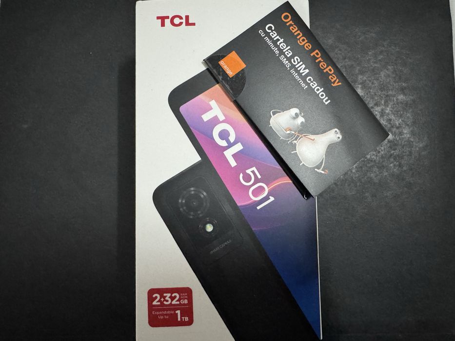 Smartphone sigilat TCL 501+Cartela SIM cu minute, sms, internet