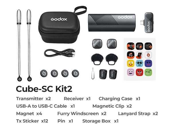 Godox cube sc kit 2 Петличка 300М (Combo Type C) Гарантия