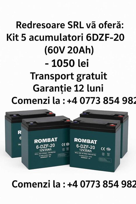 Set 5 baterii Gel Chilwee 6-DZF-20 triciclu electric ( 60V 20Ah)