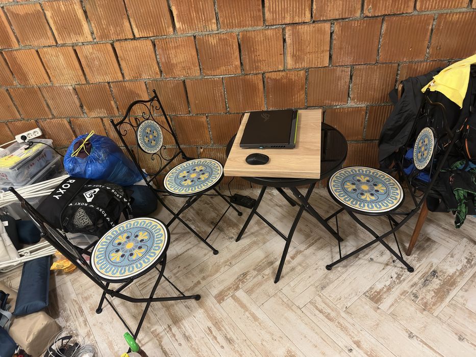 scaun scaune mozaic plus masa din sticla