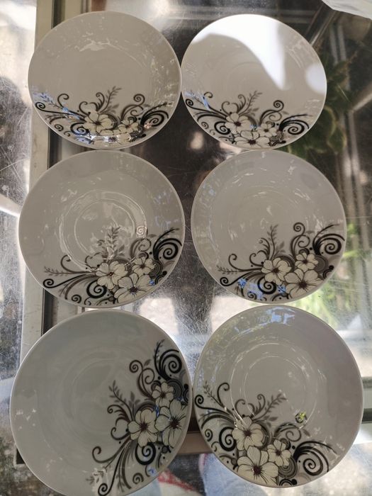 Set 6 farfurii desert/cafea porțelan