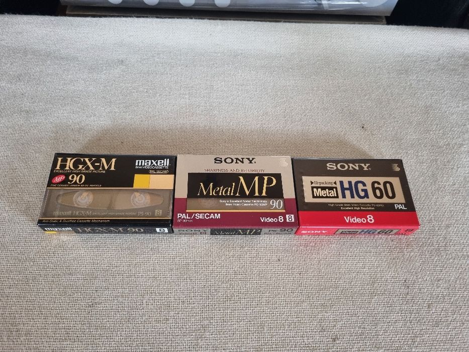 Pachet 3 Casete Video 8 mm Metal. Noi. Sigilate.