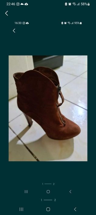 Замшевые полусапожки