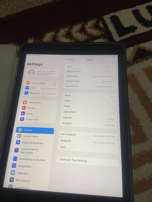 Ipad 6 edial dj doira bor tuylarda ham