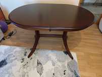 Masa extensibila ovala din lemn 120(155) x 80 x 74 culoare wenge