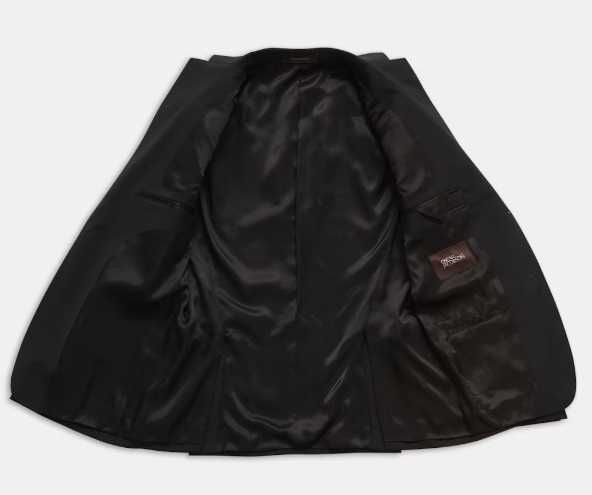 Sacou blazer de lux 54 XXL slim Oscar Jacobson lana luxury negru