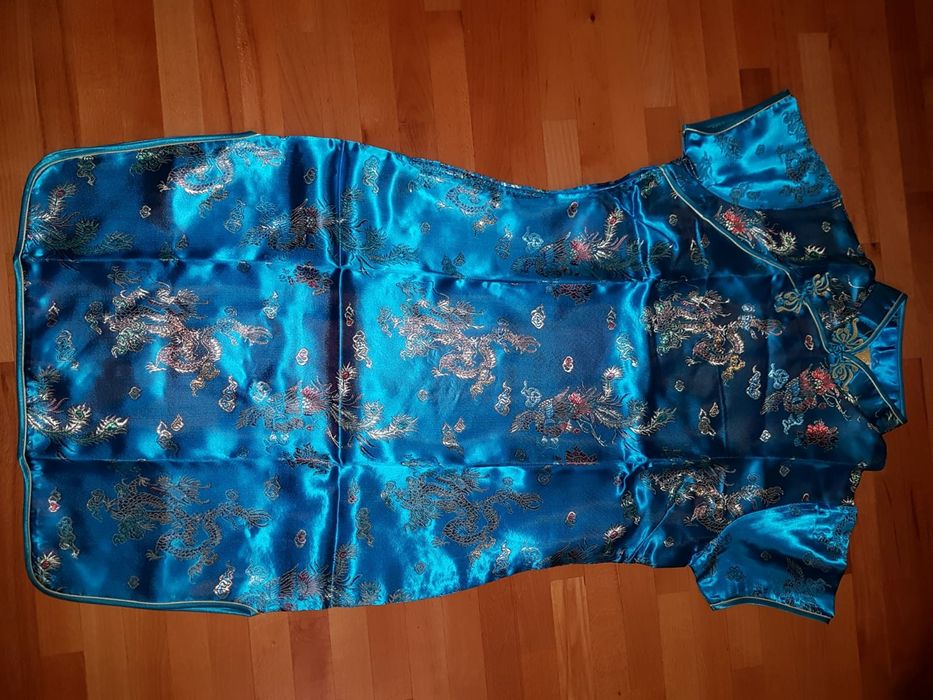 Rochie traditional chinezeasca turcoaz!
