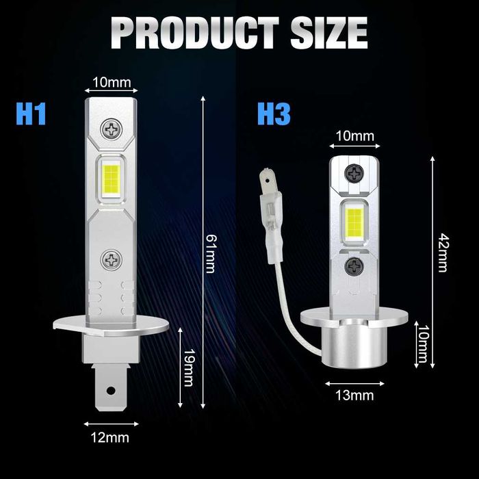 Set 2 Becuri LED Faruri - Proiectoare H1 Mini XSTORM 60W 20000LM 6500K