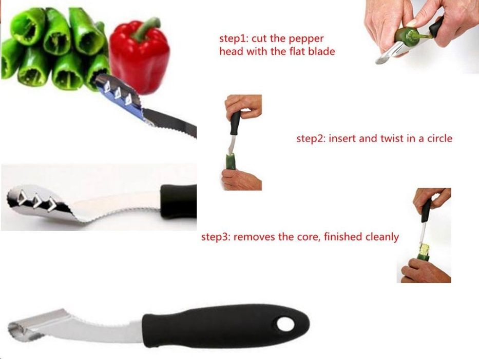 Cutit pentru taiat ardeii rapid si perfect! Foarte util in bucatarie!