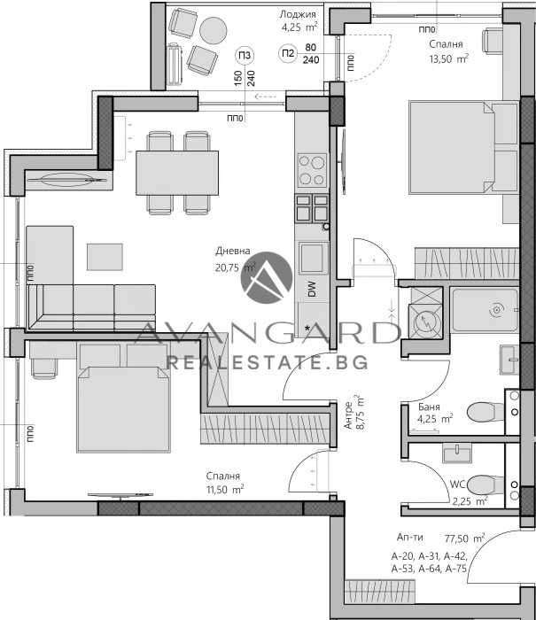оф.23691 ТОП ЛОКАЦИЯ! Тристаен луксозна сграда/ Смирненски
