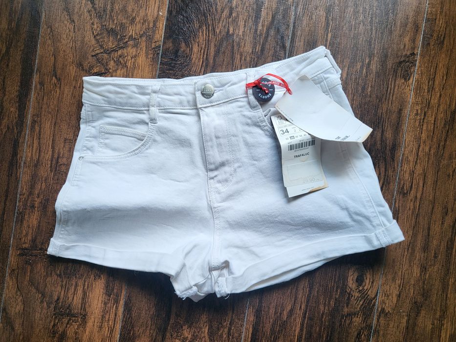 Pantaloni scurti albi jeans Zara - 34 xs