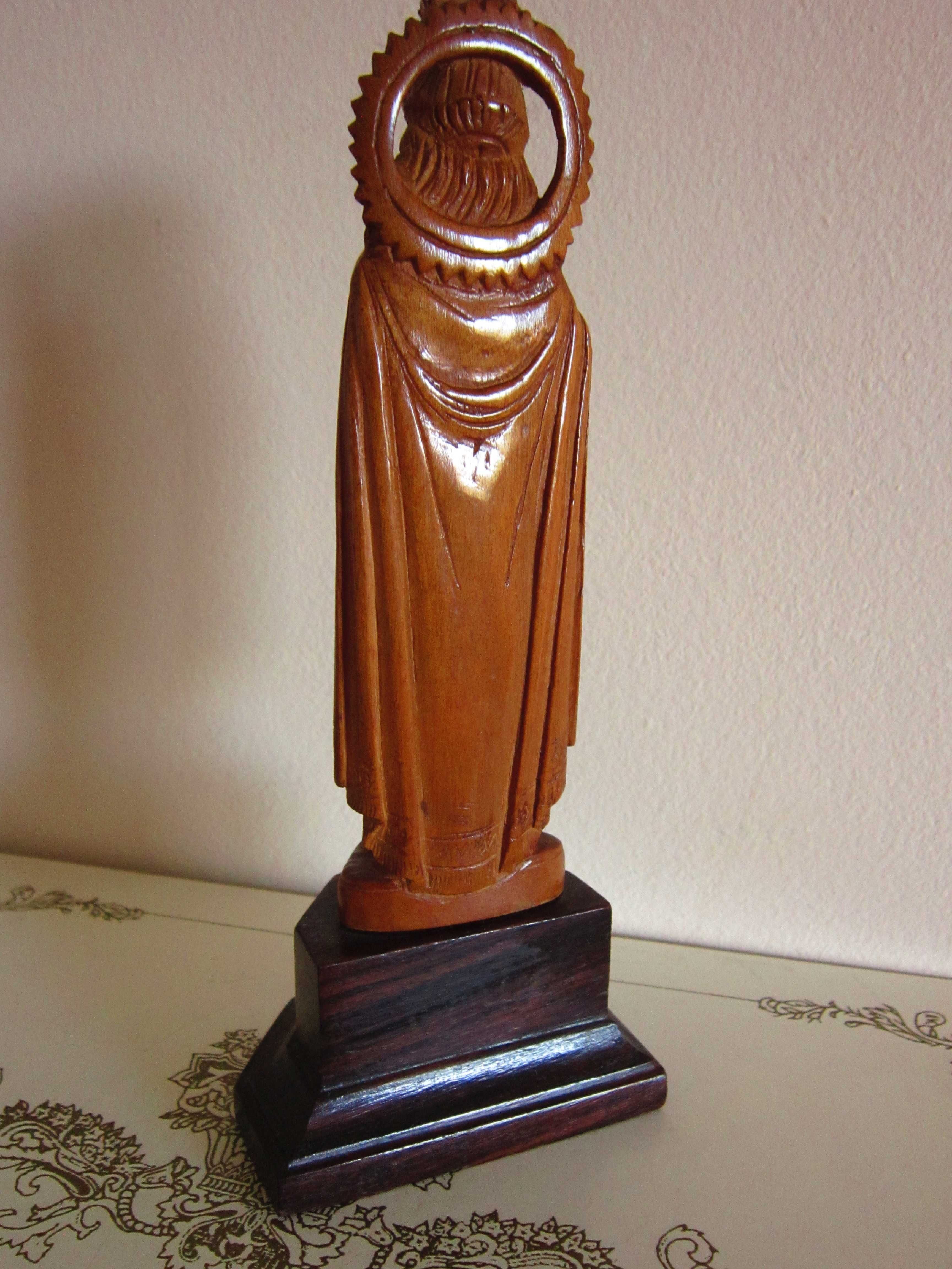 cadou rar Lord Krishna sculptura vintage lemn santal handmade India'60
